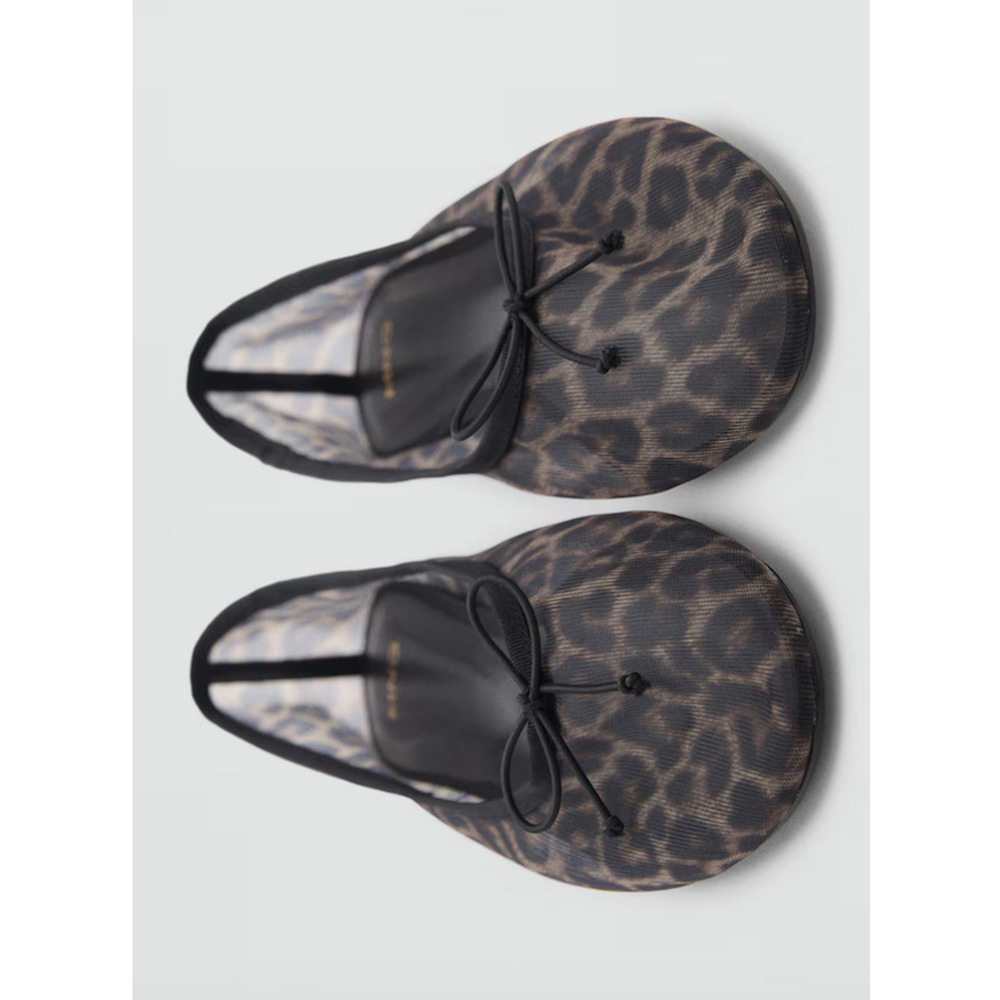 NEW MANGO MNG LEOPARD ANIMAL PRINT MESH BALLERINA BALLET FLATS SHOES 38 US 7.5 - Picture 4 of 13